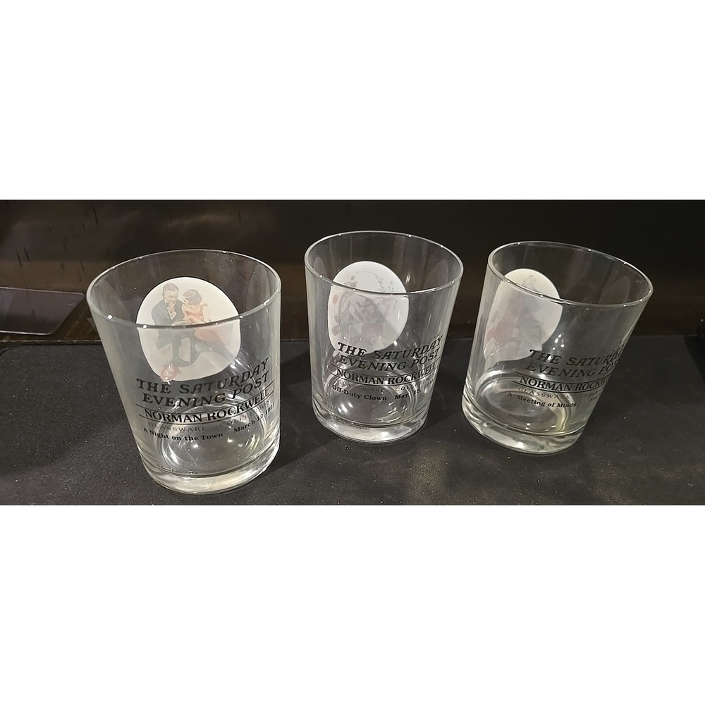 Saturday Evening Post Norman Rockwell Glassware Collection Glasses Set - Picture 2 of 5